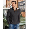 image:imageCOOFANDY Mens Corduroy Sweatshirt 14 Button Long Sleeve Pullover  Corduroy Sweatshirt Quarter Button Pullover Lightweight Long Sleeve Kangaroo Pockets Athletic Sweater WorkoutDark Grey