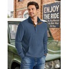 image:imageCOOFANDY Mens Corduroy Sweatshirt 14 Button Long Sleeve Pullover  Corduroy Sweatshirt Quarter Button Pullover Lightweight Long Sleeve Kangaroo Pockets Athletic Sweater WorkoutDark Blue