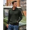 image:imageCOOFANDY Mens Corduroy Sweatshirt 14 Button Long Sleeve Pullover  Corduroy Sweatshirt Quarter Button Pullover Lightweight Long Sleeve Kangaroo Pockets Athletic Sweater WorkoutArmy Green