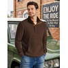 image:imageCOOFANDY Mens Corduroy Sweatshirt 14 Button Long Sleeve Pullover  Corduroy Sweatshirt Quarter Button Pullover Lightweight Long Sleeve Kangaroo Pockets Athletic Sweater WorkoutBrown