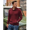 image:imageCOOFANDY Mens Corduroy Sweatshirt 14 Button Long Sleeve Pullover  Corduroy Sweatshirt Quarter Button Pullover Lightweight Long Sleeve Kangaroo Pockets Athletic Sweater WorkoutDeep Red