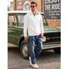 image:imageCOOFANDY Mens Corduroy Sweatshirt 14 Button Long Sleeve Pullover  Corduroy Sweatshirt Quarter Button Pullover Lightweight Long Sleeve Kangaroo Pockets Athletic Sweater WorkoutWhite