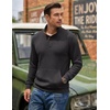 image:imageCOOFANDY Mens Corduroy Sweatshirt 14 Button Long Sleeve Pullover  Corduroy Sweatshirt Quarter Button Pullover Lightweight Long Sleeve Kangaroo Pockets Athletic Sweater WorkoutDark Grey