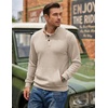 image:imageCOOFANDY Mens Corduroy Sweatshirt 14 Button Long Sleeve Pullover  Corduroy Sweatshirt Quarter Button Pullover Lightweight Long Sleeve Kangaroo Pockets Athletic Sweater WorkoutBeige