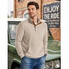 image:imageCOOFANDY Mens Corduroy Sweatshirt 14 Button Long Sleeve Pullover  Corduroy Sweatshirt Quarter Button Pullover Lightweight Long Sleeve Kangaroo Pockets Athletic Sweater WorkoutBeige