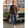 image:imageCOOFANDY Mens Corduroy Sweatshirt 14 Button Long Sleeve Pullover  Corduroy Sweatshirt Quarter Button Pullover Lightweight Long Sleeve Kangaroo Pockets Athletic Sweater WorkoutBrown