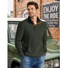 image:imageCOOFANDY Mens Corduroy Sweatshirt 14 Button Long Sleeve Pullover  Corduroy Sweatshirt Quarter Button Pullover Lightweight Long Sleeve Kangaroo Pockets Athletic Sweater WorkoutArmy Green