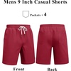 image:imageCOOFANDY Mens Cotton Chino Shorts 9 Inch Casual Shorts Summer Beach Shorts  Stretch Twill ComfortElastic Waist with LeatherTipped Drawstring4 PocketsRelaxed FitEasy Movement for Active DaysRed