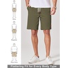 image:imageCOOFANDY Mens Cotton Chino Shorts 9 Inch Casual Shorts Summer Beach Shorts  Stretch Twill ComfortElastic Waist with LeatherTipped Drawstring4 PocketsRelaxed FitEasy Movement for Active DaysOlive Green