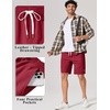 image:imageCOOFANDY Mens Cotton Chino Shorts 9 Inch Casual Shorts Summer Beach Shorts  Stretch Twill ComfortElastic Waist with LeatherTipped Drawstring4 PocketsRelaxed FitEasy Movement for Active DaysRed