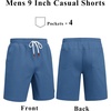 image:imageCOOFANDY Mens Cotton Chino Shorts 9 Inch Casual Shorts Summer Beach Shorts  Stretch Twill ComfortElastic Waist with LeatherTipped Drawstring4 PocketsRelaxed FitEasy Movement for Active DaysBlue