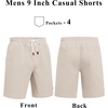 image:imageCOOFANDY Mens Cotton Chino Shorts 9 Inch Casual Shorts Summer Beach Shorts  Stretch Twill ComfortElastic Waist with LeatherTipped Drawstring4 PocketsRelaxed FitEasy Movement for Active DaysLight Khaki