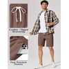 image:imageCOOFANDY Mens Cotton Chino Shorts 9 Inch Casual Shorts Summer Beach Shorts  Stretch Twill ComfortElastic Waist with LeatherTipped Drawstring4 PocketsRelaxed FitEasy Movement for Active DaysBrown