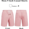 image:imageCOOFANDY Mens Cotton Chino Shorts 9 Inch Casual Shorts Summer Beach Shorts  Stretch Twill ComfortElastic Waist with LeatherTipped Drawstring4 PocketsRelaxed FitEasy Movement for Active DaysPink