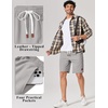 image:imageCOOFANDY Mens Cotton Chino Shorts 9 Inch Casual Shorts Summer Beach Shorts  Stretch Twill ComfortElastic Waist with LeatherTipped Drawstring4 PocketsRelaxed FitEasy Movement for Active DaysLight Gray