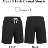 image:imageCOOFANDY Mens Cotton Chino Shorts 9 Inch Casual Shorts Summer Beach Shorts  Stretch Twill ComfortElastic Waist with LeatherTipped Drawstring4 PocketsRelaxed FitEasy Movement for Active DaysBlack