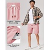 image:imageCOOFANDY Mens Cotton Chino Shorts 9 Inch Casual Shorts Summer Beach Shorts  Stretch Twill ComfortElastic Waist with LeatherTipped Drawstring4 PocketsRelaxed FitEasy Movement for Active DaysPink