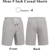 image:imageCOOFANDY Mens Cotton Chino Shorts 9 Inch Casual Shorts Summer Beach Shorts  Stretch Twill ComfortElastic Waist with LeatherTipped Drawstring4 PocketsRelaxed FitEasy Movement for Active DaysLight Gray