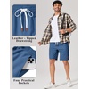 image:imageCOOFANDY Mens Cotton Chino Shorts 9 Inch Casual Shorts Summer Beach Shorts  Stretch Twill ComfortElastic Waist with LeatherTipped Drawstring4 PocketsRelaxed FitEasy Movement for Active DaysBlue