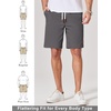 image:imageCOOFANDY Mens Cotton Chino Shorts 9 Inch Casual Shorts Summer Beach Shorts  Stretch Twill ComfortElastic Waist with LeatherTipped Drawstring4 PocketsRelaxed FitEasy Movement for Active DaysDark Gray