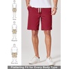 image:imageCOOFANDY Mens Cotton Chino Shorts 9 Inch Casual Shorts Summer Beach Shorts  Stretch Twill ComfortElastic Waist with LeatherTipped Drawstring4 PocketsRelaxed FitEasy Movement for Active DaysRed