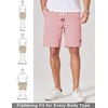 image:imageCOOFANDY Mens Cotton Chino Shorts 9 Inch Casual Shorts Summer Beach Shorts  Stretch Twill ComfortElastic Waist with LeatherTipped Drawstring4 PocketsRelaxed FitEasy Movement for Active DaysPink
