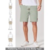 image:imageCOOFANDY Mens Cotton Chino Shorts 9 Inch Casual Shorts Summer Beach Shorts  Stretch Twill ComfortElastic Waist with LeatherTipped Drawstring4 PocketsRelaxed FitEasy Movement for Active DaysSage Green