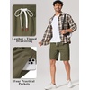 image:imageCOOFANDY Mens Cotton Chino Shorts 9 Inch Casual Shorts Summer Beach Shorts  Stretch Twill ComfortElastic Waist with LeatherTipped Drawstring4 PocketsRelaxed FitEasy Movement for Active DaysOlive Green