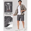 image:imageCOOFANDY Mens Cotton Chino Shorts 9 Inch Casual Shorts Summer Beach Shorts  Stretch Twill ComfortElastic Waist with LeatherTipped Drawstring4 PocketsRelaxed FitEasy Movement for Active DaysDark Gray