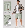 image:imageCOOFANDY Mens Cotton Chino Shorts 9 Inch Casual Shorts Summer Beach Shorts  Stretch Twill ComfortElastic Waist with LeatherTipped Drawstring4 PocketsRelaxed FitEasy Movement for Active DaysSage Green