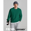 image:imageCOOFANDY Mens Crewneck Sweatshirt Lightweight Casual Fall Winter Pullovers  Soft and Lightweight Solid Color Classic Fit Genderneutral Home and Outdoor Fall WinterDark Green