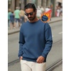 image:imageCOOFANDY Mens Crewneck Sweatshirts Fleece Pullover Thermal Casual Shirt  Soft Fleece Lining Long Sleeve Classic Crewneck Fashion Sweatshirt Fall Winter Warm Sweatshirts Basic TopsNavy