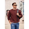 image:imageCOOFANDY Mens Crewneck Sweatshirts Fleece Pullover Thermal Casual Shirt  Soft Fleece Lining Long Sleeve Classic Crewneck Fashion Sweatshirt Fall Winter Warm Sweatshirts Basic TopsRed