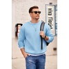 image:imageCOOFANDY Mens Crewneck Sweatshirts Fleece Pullover Thermal Casual Shirt  Soft Fleece Lining Long Sleeve Classic Crewneck Fashion Sweatshirt Fall Winter Warm Sweatshirts Basic TopsLight Blue