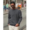 image:imageCOOFANDY Mens Crewneck Sweatshirts Fleece Pullover Thermal Casual Shirt  Soft Fleece Lining Long Sleeve Classic Crewneck Fashion Sweatshirt Fall Winter Warm Sweatshirts Basic TopsDark Gray
