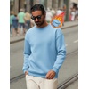 image:imageCOOFANDY Mens Crewneck Sweatshirts Fleece Pullover Thermal Casual Shirt  Soft Fleece Lining Long Sleeve Classic Crewneck Fashion Sweatshirt Fall Winter Warm Sweatshirts Basic TopsLight Blue