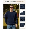 image:imageCOOFANDY Mens Crewneck Sweatshirts Fleece Pullover Thermal Casual Shirt  Soft Fleece Lining Long Sleeve Classic Crewneck Fashion Sweatshirt Fall Winter Warm Sweatshirts Basic TopsNavy Blue