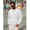 image:imageCOOFANDY Mens Crewneck Sweatshirts Fleece Pullover Thermal Casual Shirt  Soft Fleece Lining Long Sleeve Classic Crewneck Fashion Sweatshirt Fall Winter Warm Sweatshirts Basic TopsWhite