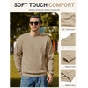 image:imageCOOFANDY Mens Crewneck Sweatshirts Fleece Pullover Thermal Casual Shirt  Soft Fleece Lining Long Sleeve Classic Crewneck Fashion Sweatshirt Fall Winter Warm Sweatshirts Basic TopsKhaki