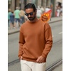 image:imageCOOFANDY Mens Crewneck Sweatshirts Fleece Pullover Thermal Casual Shirt  Soft Fleece Lining Long Sleeve Classic Crewneck Fashion Sweatshirt Fall Winter Warm Sweatshirts Basic TopsLight Brown