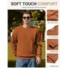 image:imageCOOFANDY Mens Crewneck Sweatshirts Fleece Pullover Thermal Casual Shirt  Soft Fleece Lining Long Sleeve Classic Crewneck Fashion Sweatshirt Fall Winter Warm Sweatshirts Basic TopsLight Brown