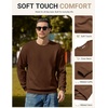 image:imageCOOFANDY Mens Crewneck Sweatshirts Fleece Pullover Thermal Casual Shirt  Soft Fleece Lining Long Sleeve Classic Crewneck Fashion Sweatshirt Fall Winter Warm Sweatshirts Basic TopsBrown