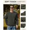 image:imageCOOFANDY Mens Crewneck Sweatshirts Fleece Pullover Thermal Casual Shirt  Soft Fleece Lining Long Sleeve Classic Crewneck Fashion Sweatshirt Fall Winter Warm Sweatshirts Basic TopsArmy Green