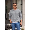 image:imageCOOFANDY Mens Crewneck Sweatshirts Fleece Pullover Thermal Casual Shirt  Soft Fleece Lining Long Sleeve Classic Crewneck Fashion Sweatshirt Fall Winter Warm Sweatshirts Basic TopsLight Gray