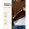 image:imageCOOFANDY Mens Crewneck Sweatshirts Fleece Pullover Thermal Casual Shirt  Soft Fleece Lining Long Sleeve Classic Crewneck Fashion Sweatshirt Fall Winter Warm Sweatshirts Basic TopsBrown