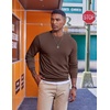 image:imageCOOFANDY Mens Fleece Crewneck Sweatshirt Casual Long Sleeve Pullover Fall Winter Warm Sweatshirts Fashion PulloversBrown