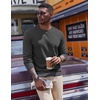 image:imageCOOFANDY Mens Fleece Crewneck Sweatshirt Casual Long Sleeve Pullover Fall Winter Warm Sweatshirts Fashion PulloversDark Gray