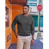 image:imageCOOFANDY Mens Fleece Crewneck Sweatshirt Casual Long Sleeve Pullover Fall Winter Warm Sweatshirts Fashion PulloversDark Gray