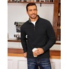 image:imageCOOFANDY Mens Fleece Quarter Zip Pullover Long Sleeve Mock Neck SweatshirtBlack