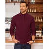 image:imageCOOFANDY Mens Fleece Quarter Zip Pullover Long Sleeve Mock Neck SweatshirtBurgundy